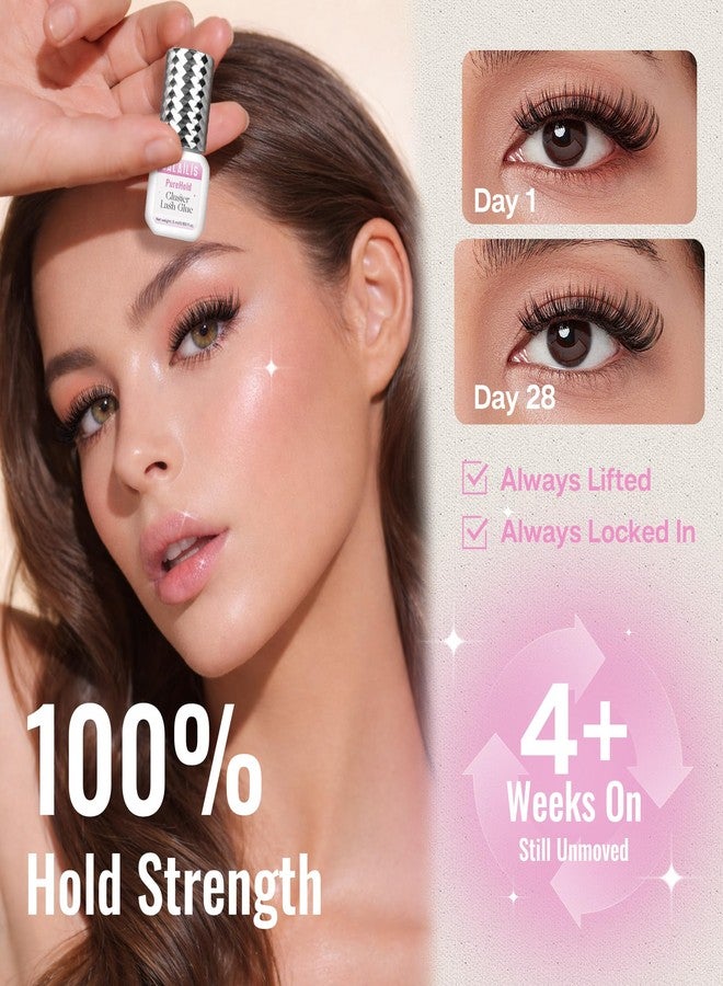 CALAILIS Lash Cluster Glue Sensitive Open Eyes Cluster Lash Glue Strong Hold Long Lasting 4+ Weeks Eyelash Extension Adhesive Waterproof & No Irritation for Professional (5ml) - Image 2